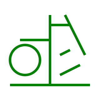 Represents a tree with a fruit (left) and falling leafs (right) Symbole vert de Plante